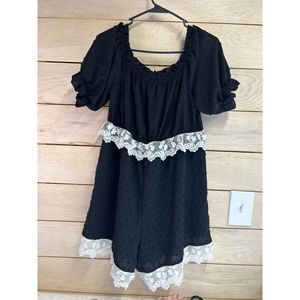 OX Shein Black and white romper